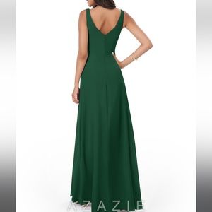 Never worn, azazie bridesmaid dress. Dark green size 16, style kori.